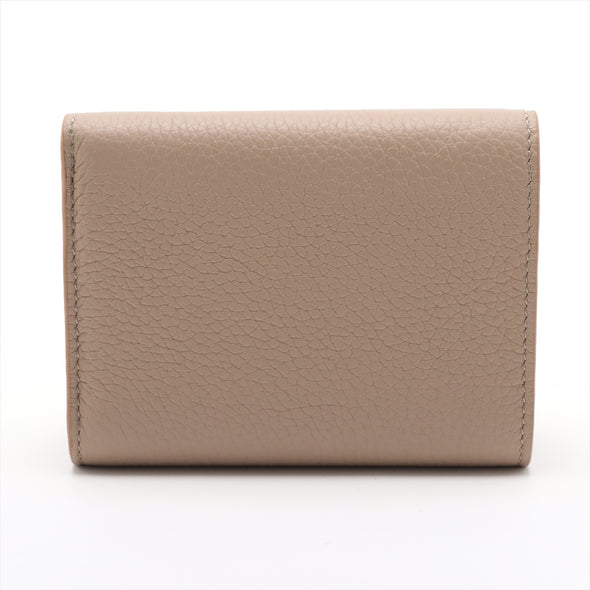 Loewe Beige Leather Anagram Trifold Wallet [Clearance Sale]