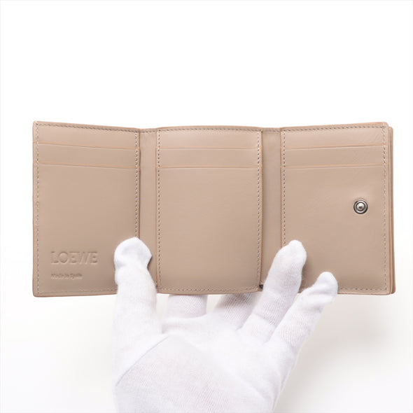 Loewe Beige Leather Anagram Trifold Wallet [Clearance Sale]