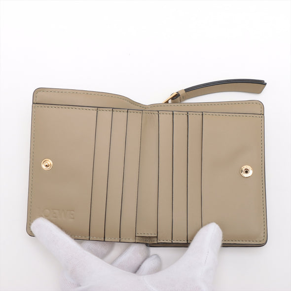 Loewe Beige Leather Puzzle Slim Compact Wallet [Clearance Sale]