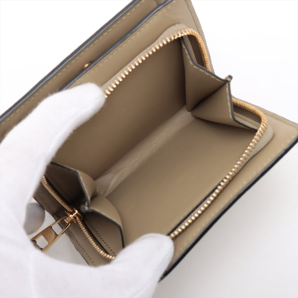 Loewe Beige Leather Puzzle Slim Compact Wallet [Clearance Sale]