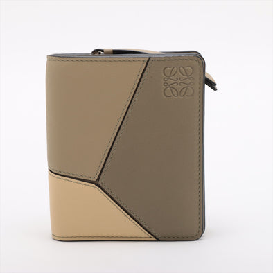 Loewe Beige Leather Puzzle Slim Compact Wallet [Clearance Sale]