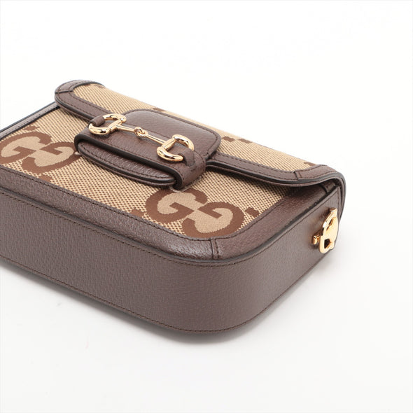 Gucci Brown Jumbo GG Horsebit 1955 Small Shoulder Bag [Clearance Sale]