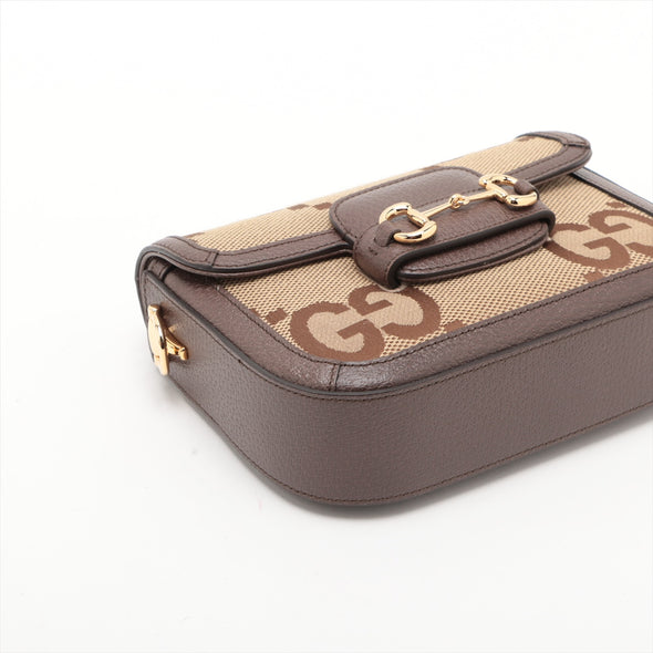 Gucci Brown Jumbo GG Horsebit 1955 Small Shoulder Bag [Clearance Sale]