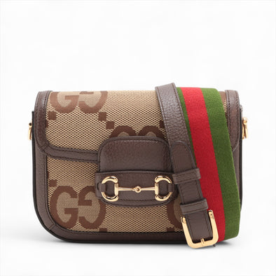 Gucci Brown Jumbo GG Horsebit 1955 Small Shoulder Bag [Clearance Sale]