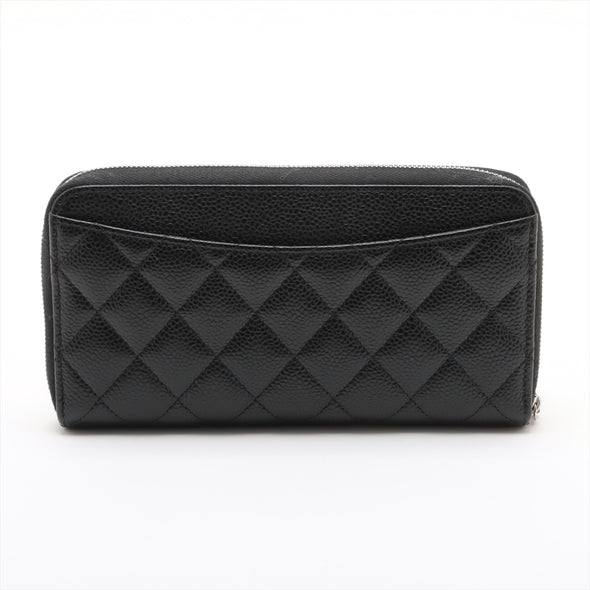 Chanel Black Caviar Leather Classic Zipped Wallet [Clearance Sale]