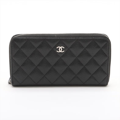 Chanel Black Caviar Leather Classic Zipped Wallet [Clearance Sale]