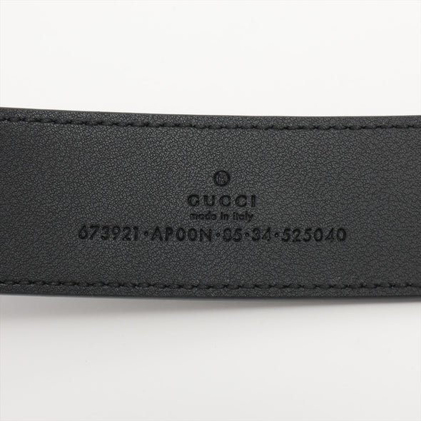 Gucci Black Leather Belt With Interlocking G Detail [Clearance Sale]