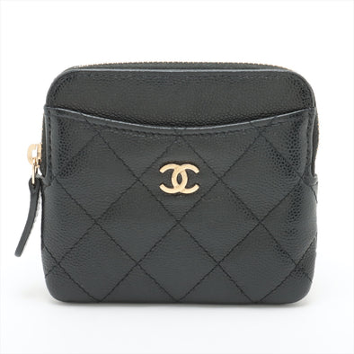 Chanel Black Caviar Leather Classic Zipped Coin Purse [Clearance Sale]