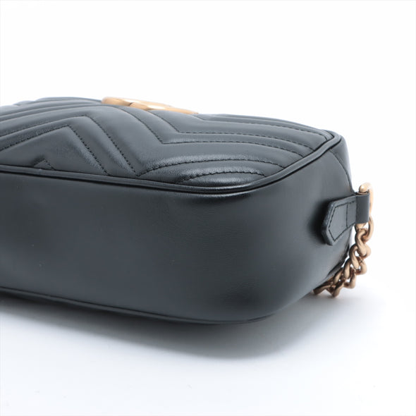 Gucci Black Leather GG Marmont Small Camera Bag [Clearance Sale]
