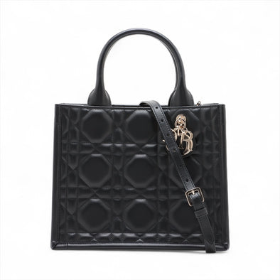 Christian Dior Black Macrocannage Leather Small Book Tote [Clearance Sale]
