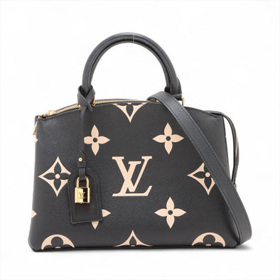 Louis Vuitton Black Beige Bicolor Monogram Empreinte Leather Petit Palais [Clearance Sale]