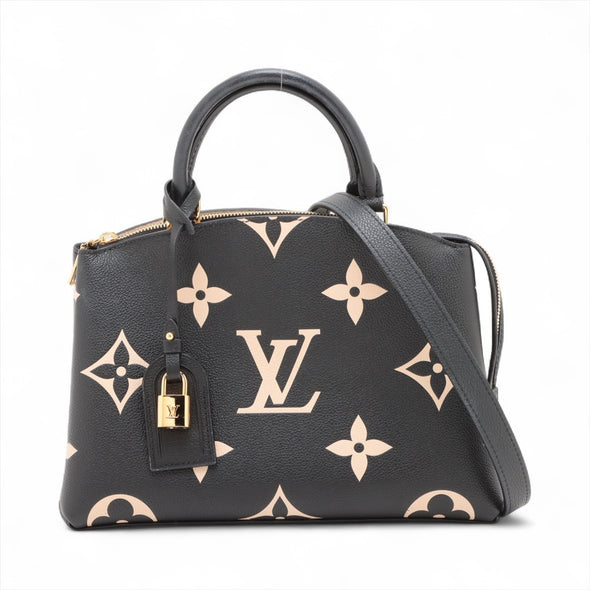 Louis Vuitton Black Beige Bicolor Monogram Empreinte Leather Petit Palais [Clearance Sale]