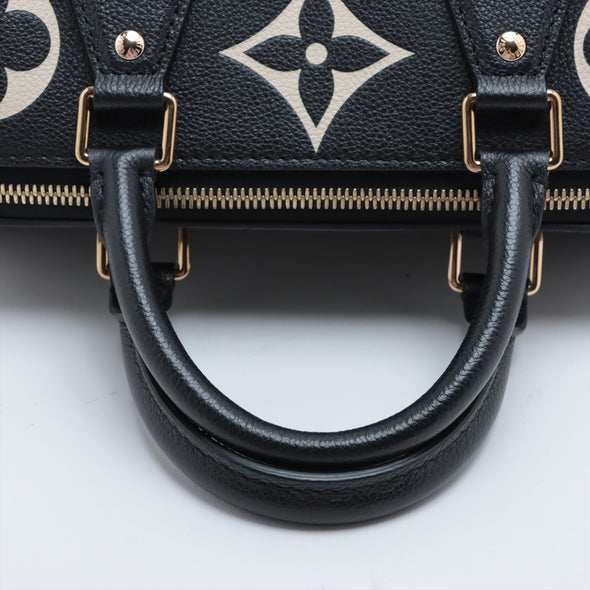Louis Vuitton Black Beige Bicolor Monogram Empreinte Leather Speedy Bandouliere 25 [Clearance Sale]
