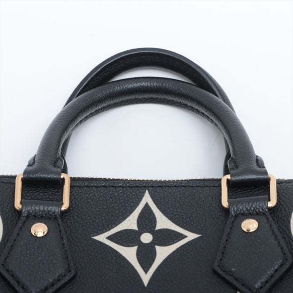 Louis Vuitton Black Beige Bicolor Monogram Empreinte Leather Speedy Bandouliere 25 [Clearance Sale]