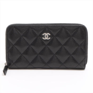 Chanel Black Caviar Leather Classic Zipped Wallet [Clearance Sale]