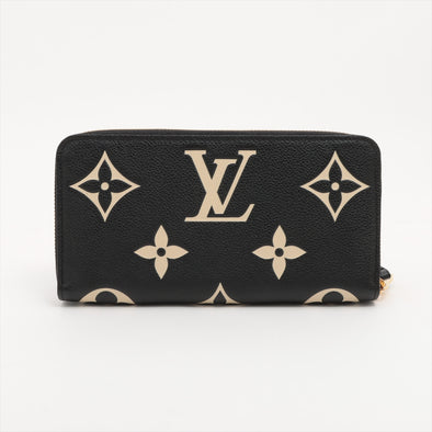 Louis Vuitton Black Beige Bicolor Monogram Empreinte Leather Zippy Wallet [Clearance Sale]