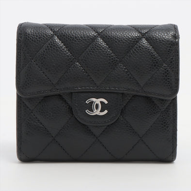 Chanel Black Caviar Leather Small Flap Wallet [Clearance Sale]