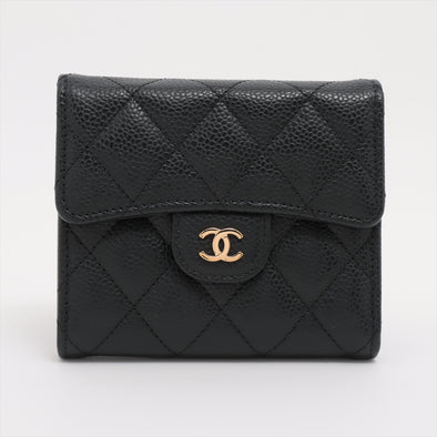 Chanel Black Caviar Leather Small Flap Wallet [Clearance Sale]