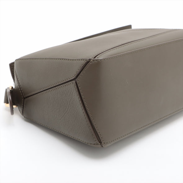 Loewe Khaki Leather Small Puzzle Bag [Clearance Sale]