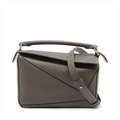Loewe Khaki Leather Small Puzzle Bag [Clearance Sale]