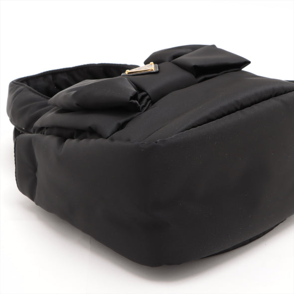 Prada Nero Padded Re-Nylon Mini Bag With Bow  [Clearance Sale]