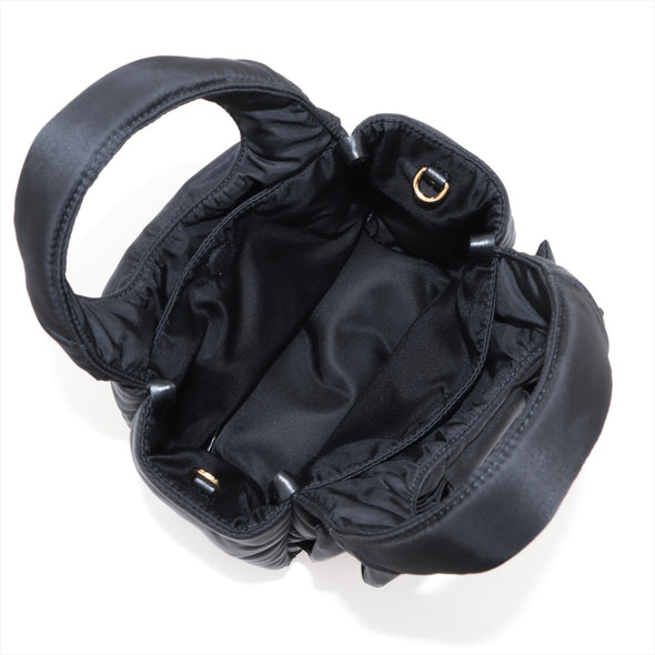 Prada Nero Padded Re-Nylon Mini Bag With Bow  [Clearance Sale]