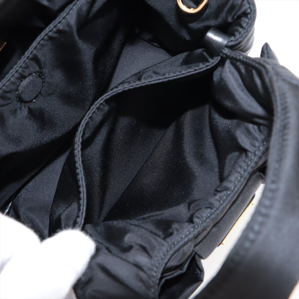 Prada Nero Padded Re-Nylon Mini Bag With Bow  [Clearance Sale]