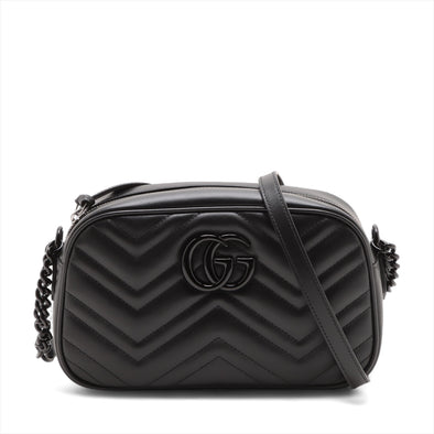 Gucci Black Leather GG Marmont Small Camera Bag  [Clearance Sale]