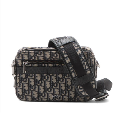 Christian Dior Beige And Black Dior Oblique Jacquard Safari Bag With Strap [Clearance Sale]