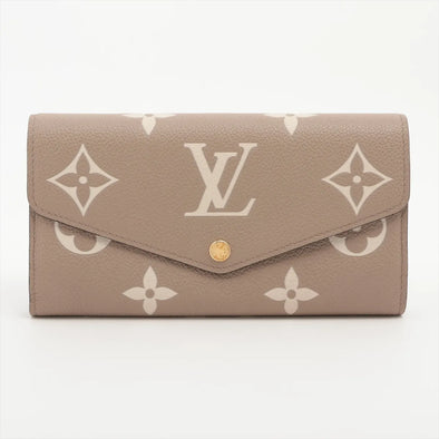 Louis Vuitton Tourterelle Bicolor Monogram Empreinte Leather Sarah Wallet [Clearance Sale]