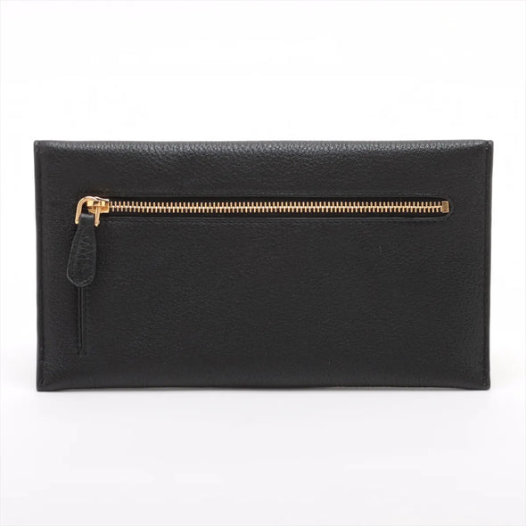Prada Nero Vitello Grained Leather Envelope Wallet [Clearance Sale]