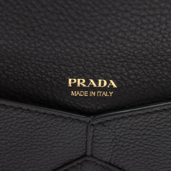 Prada Nero Vitello Grained Leather Envelope Wallet [Clearance Sale]