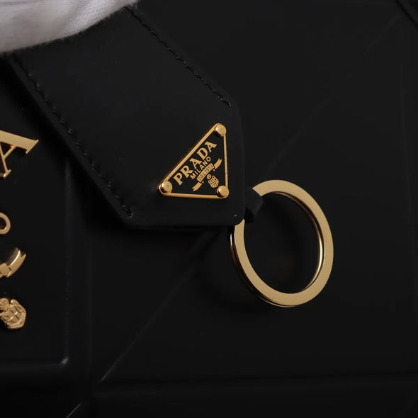 Prada Black Leather Symbole Shopping Bag [Clearance Sale]