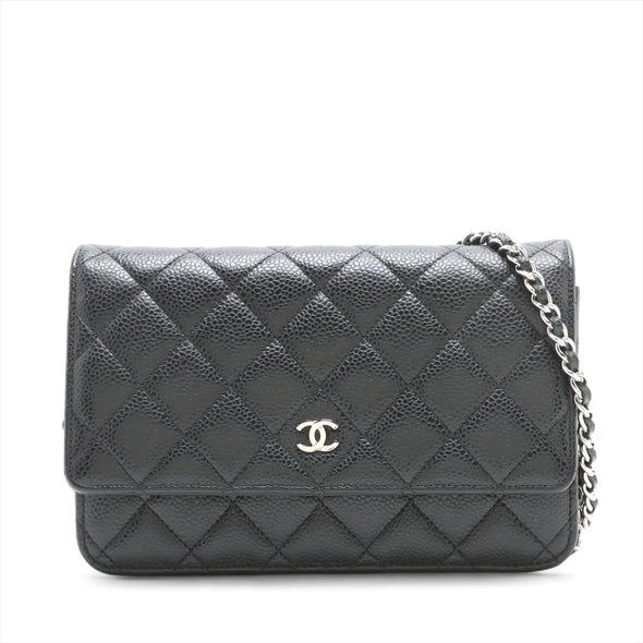 Chanel Black Caviar Calfskin Wallet On Chain [Clearance Sale]