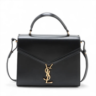 Saint Laurent Black Leather Cassandra Top Handle Bag [Clearance Sale]