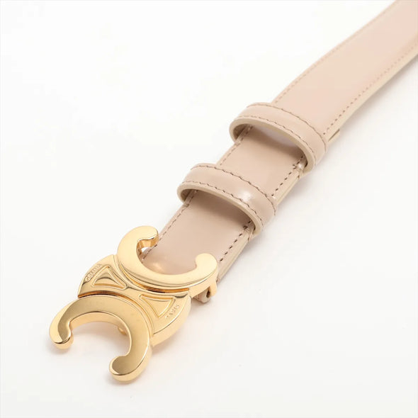 Celine Beige Taurillon Leather Triomphe Medium Belt [Clearance Sale]