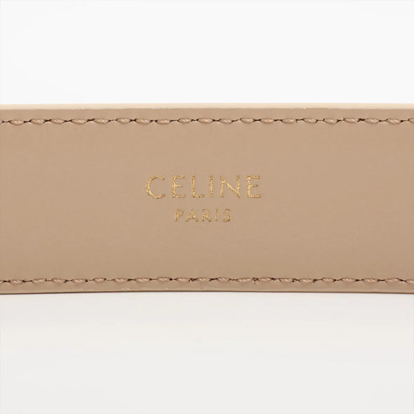 Celine Beige Taurillon Leather Triomphe Medium Belt [Clearance Sale]