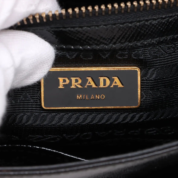 Prada Black Patent Saffiano Calfskin Leather Shoulder Bag [Clearance Sale]