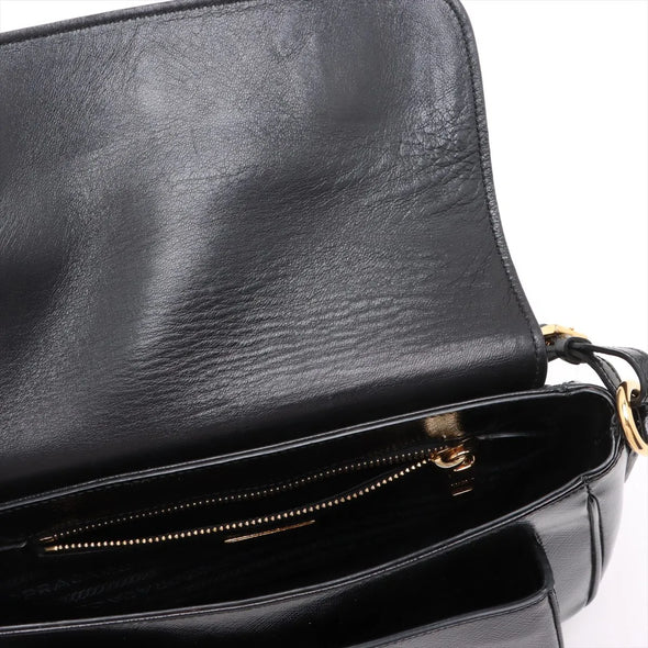 Prada Black Patent Saffiano Calfskin Leather Shoulder Bag [Clearance Sale]