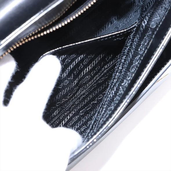 Prada Black Patent Saffiano Calfskin Leather Shoulder Bag [Clearance Sale]