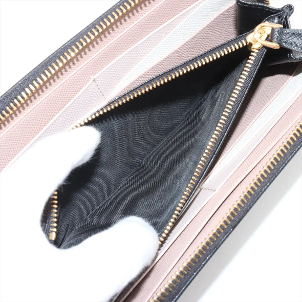Prada Black Saffiano Leather Large Wallet [Clearance Sale]