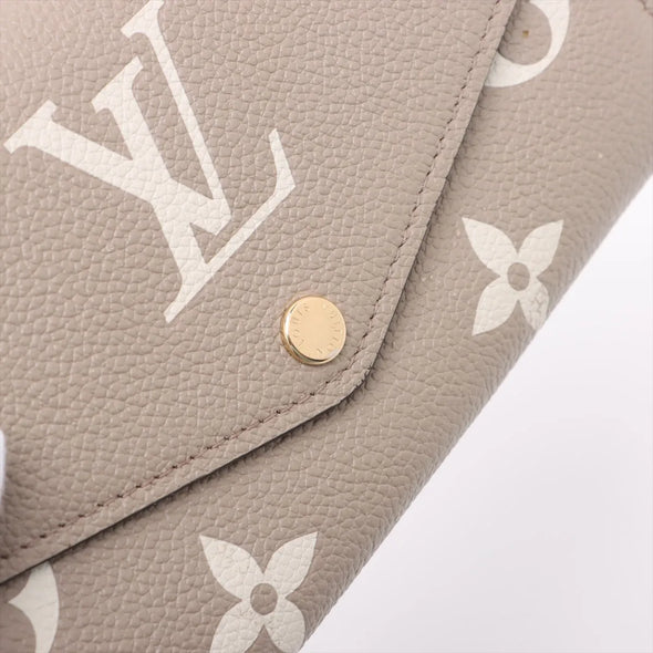 Louis Vuitton Tourterelle Bicolor Monogram Empreinte Leather Sarah Wallet [Clearance Sale]
