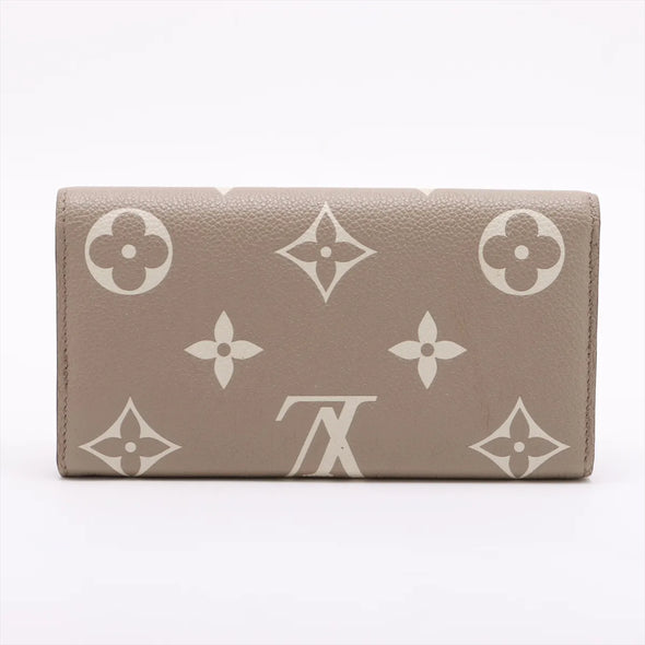 Louis Vuitton Tourterelle Bicolor Monogram Empreinte Leather Sarah Wallet [Clearance Sale]