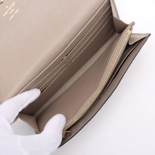 Louis Vuitton Tourterelle Bicolor Monogram Empreinte Leather Sarah Wallet [Clearance Sale]