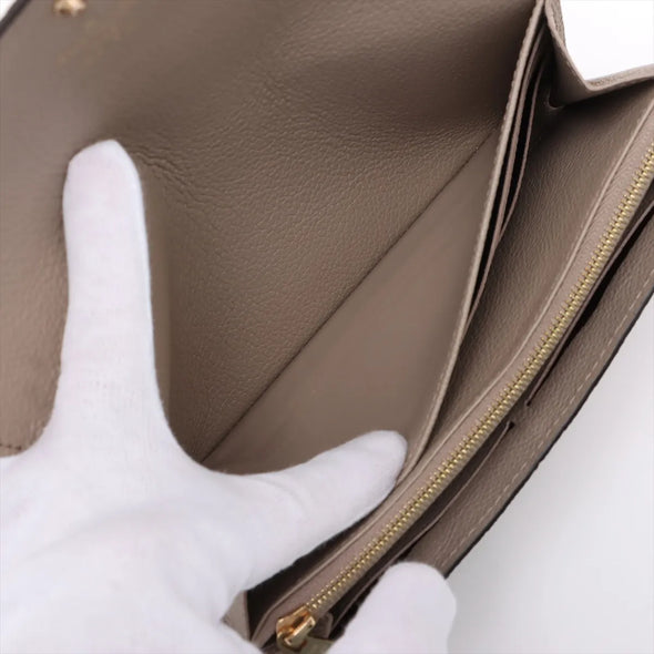 Louis Vuitton Tourterelle Bicolor Monogram Empreinte Leather Sarah Wallet [Clearance Sale]
