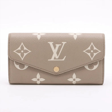 Louis Vuitton Tourterelle Bicolor Monogram Empreinte Leather Sarah Wallet [Clearance Sale]