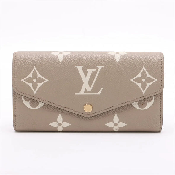 Louis Vuitton Tourterelle Bicolor Monogram Empreinte Leather Sarah Wallet [Clearance Sale]