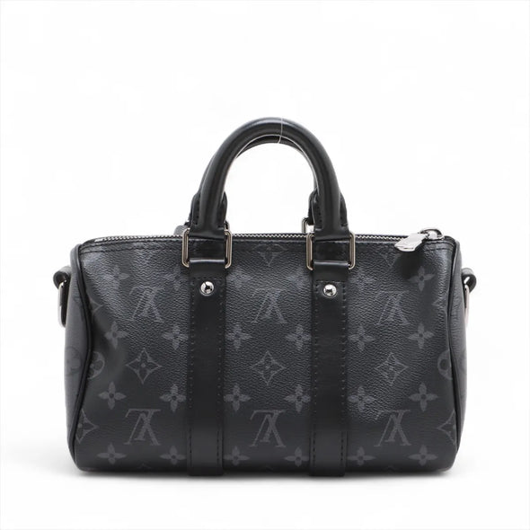 Black Monogram Eclipse Keepall Bandouliere 25
