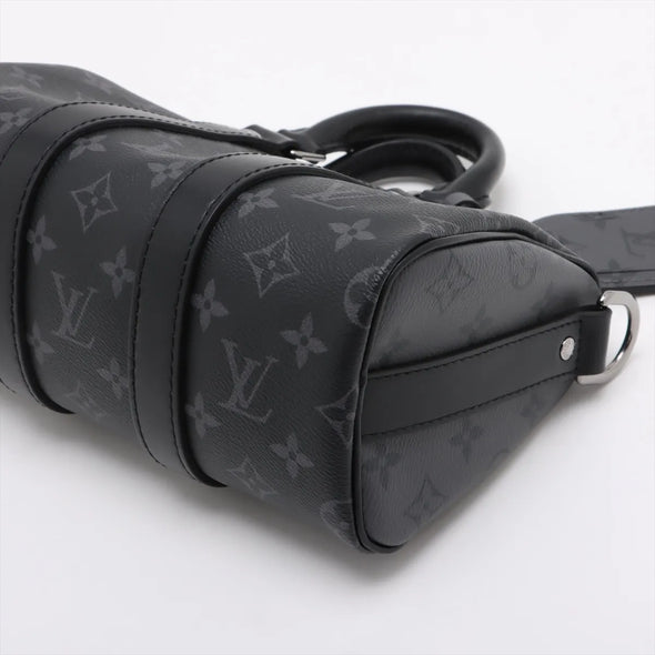 Black Monogram Eclipse Keepall Bandouliere 25