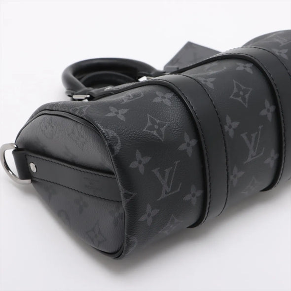 Black Monogram Eclipse Keepall Bandouliere 25